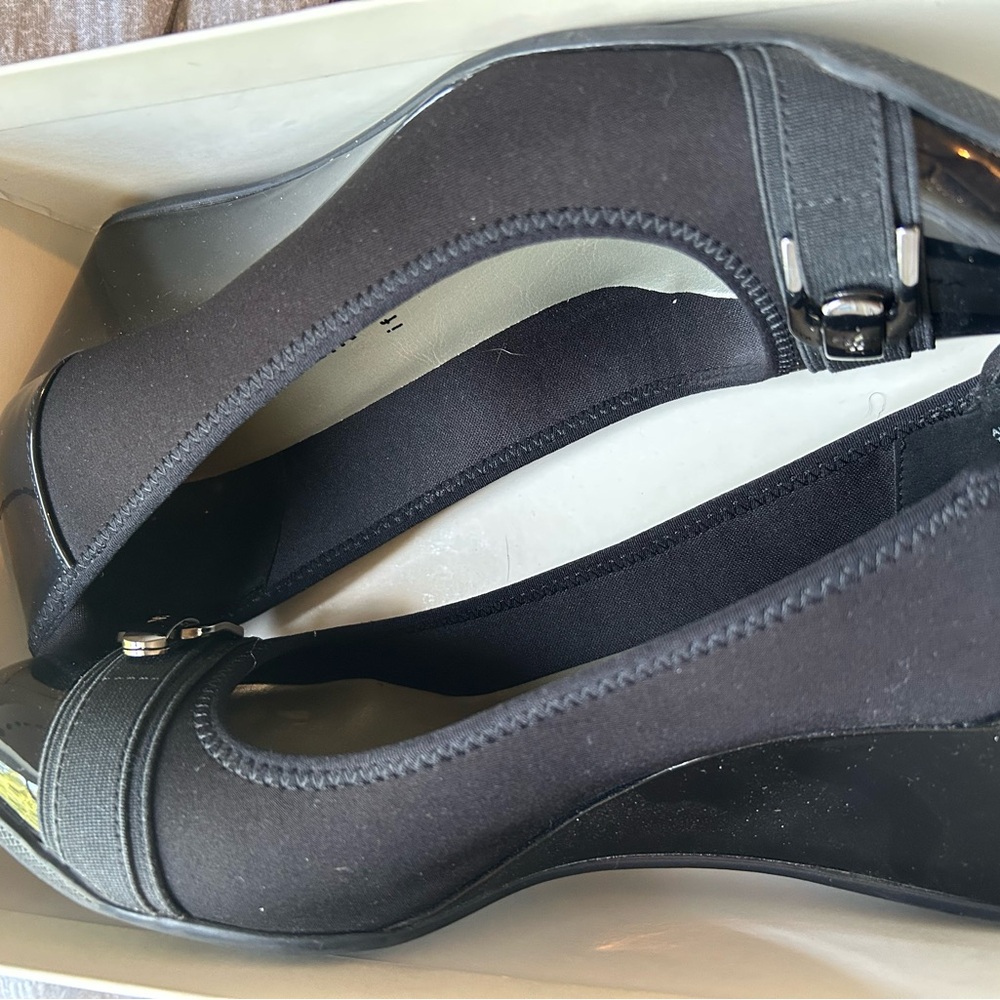 Anne Klein Black Heels with Silver Accent